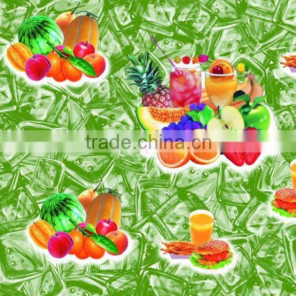 2015 new design fruit pvc table cloth nonwoven backing factory