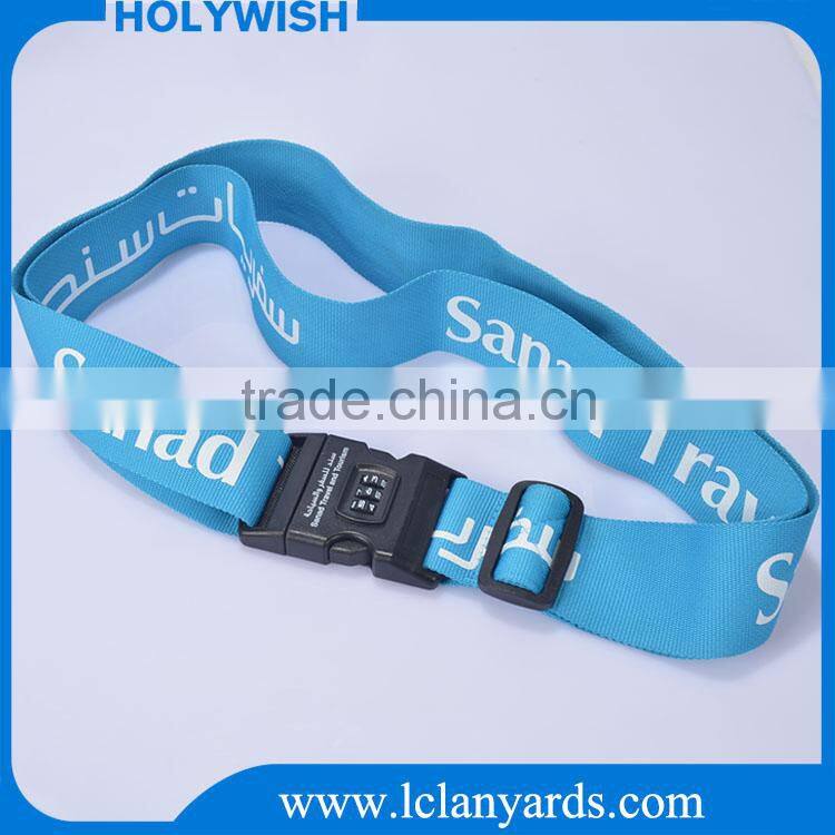 Wholesale Custom Adjustable polyester luggage belt with lock