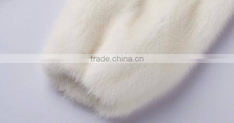 emk1449 fashionable white mink fur coat