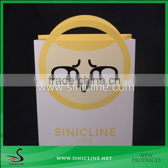 Sinicline Factory Design Cute Paper Kids Bag With Facial Expressions Printed