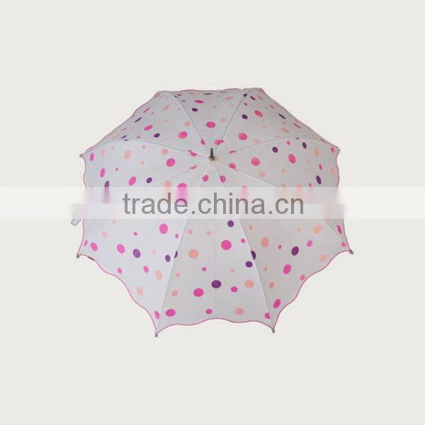 Flower full painting straight umbrella both use in sun and rain