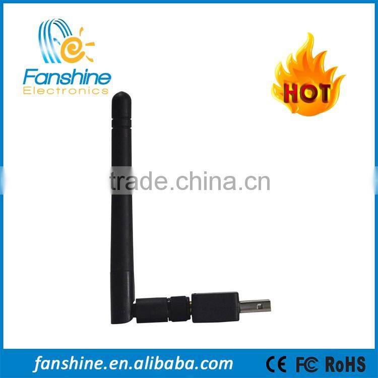 Fanshine Indoor 150Mbps USB Wifi Lan Adapter With Antenna Computer Network Card 802.11n g b