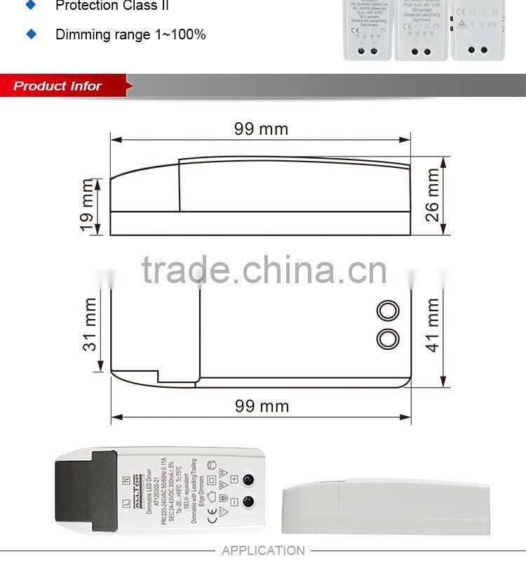 300ma 12w triac constant current dimmable led driver