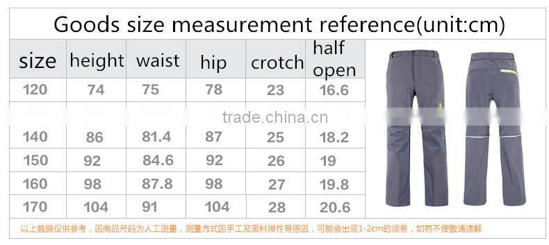 Top fashion children ski pants waterproof breathable anti-static anti- pilling