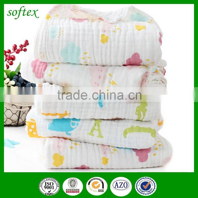 2016 hot design cotton muslin swaddle for baby