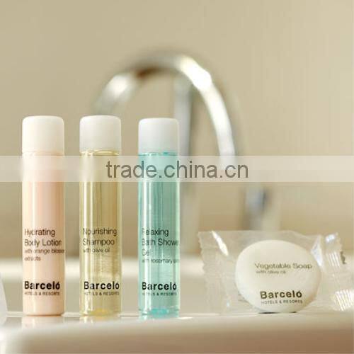 Small round hotel shampoo pet bottle with little ball cap