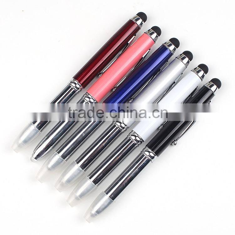 High quality metal led torch light pen customized logo ball pen with led light promotioal led light ballpoint pen
