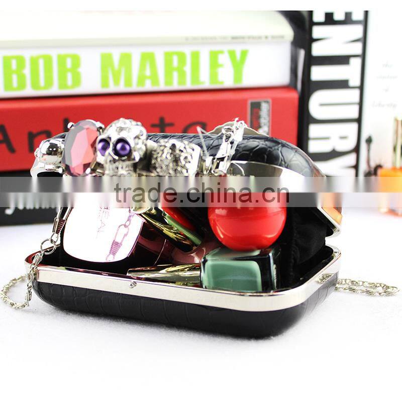 Handcee Purple RHINESTONE Ring Ladies Evening Clutch Bag With Skull