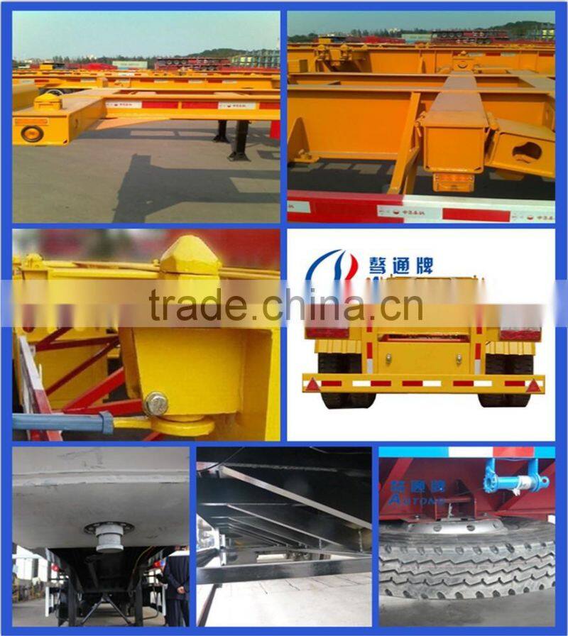 2 axle or 3 axle 20ft 40ft Skeleton Semi Trailer container chassis trailer for sale
