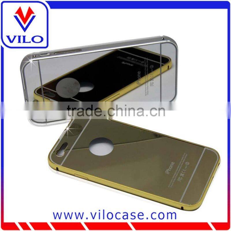 2015 Hot Selling Luxury Golden Mirror Aluminum Metal Case For Samsung S6