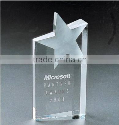 2015 new cheap glass trophy crystal blank