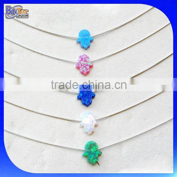 Factory Wholesale Synethic Opal Hamsa Hand Shape Opal