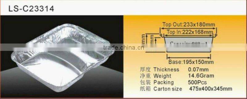 2-Compartments Foil Tray