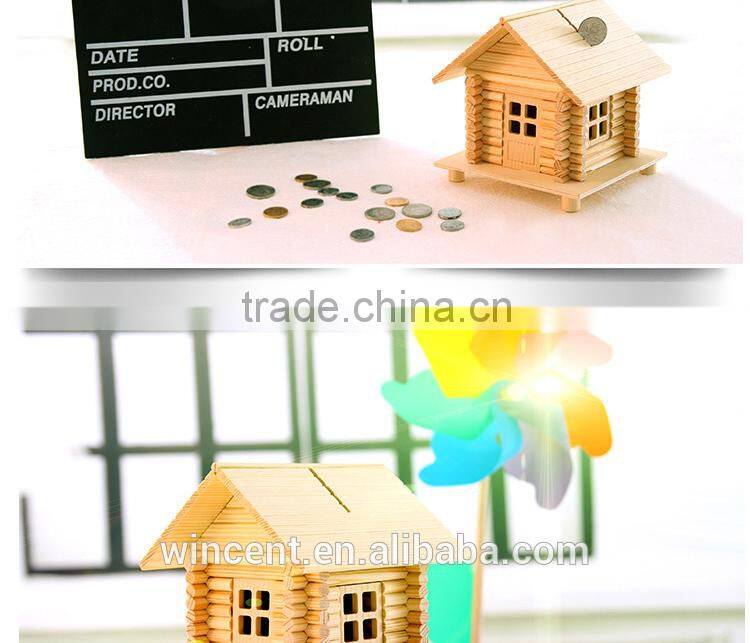 Kid's DIY Wooden Puzzle Piggy Bank House