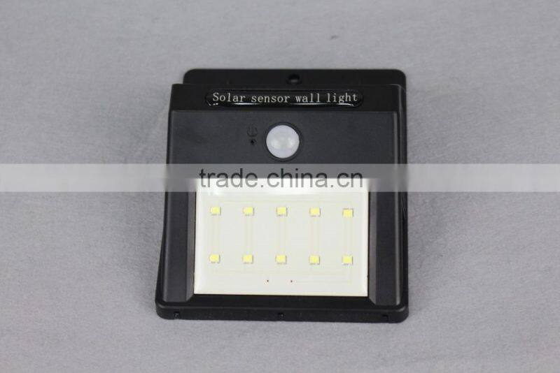 10 pcs security LED triangle wall light ,Solar motion sensor wall light with 10 LED, Solar wall lamp with SMD 2835 10PCS LED