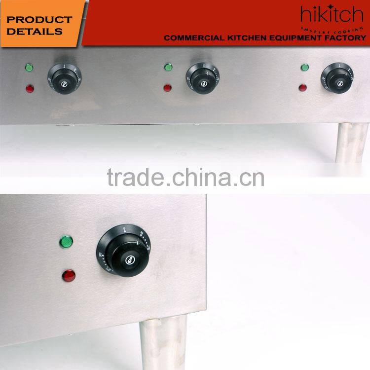 commercial electric Griddle teppanyaki grill WITH 3 Thermostat 12KW passed CE.