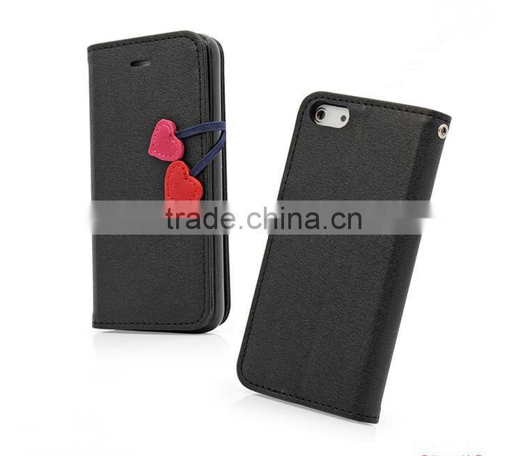 2015 Hot Selling Little Cherry Mobile Phone Case Flip Leather Case For iPhone