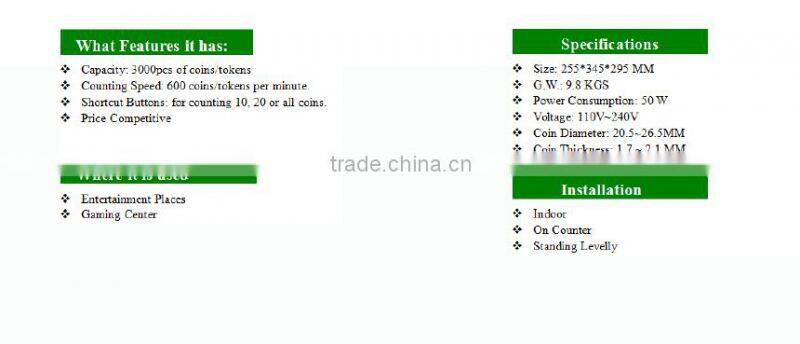 Multinational Speedy Coin&Tokens Counter