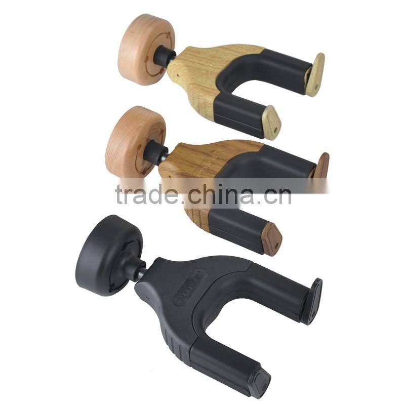 Auto Lock Wall Hanger Type Real Solid Wood Insturment Hanger Wooden Guitar Hanger