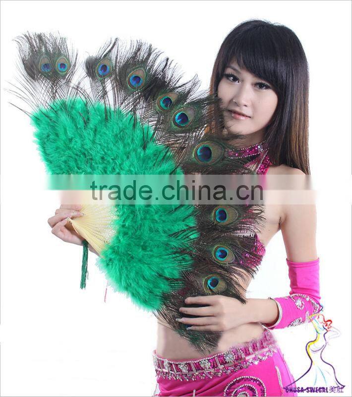 SWEGAL belly dance feather fan,chinese belly dance fan SGBDD13041