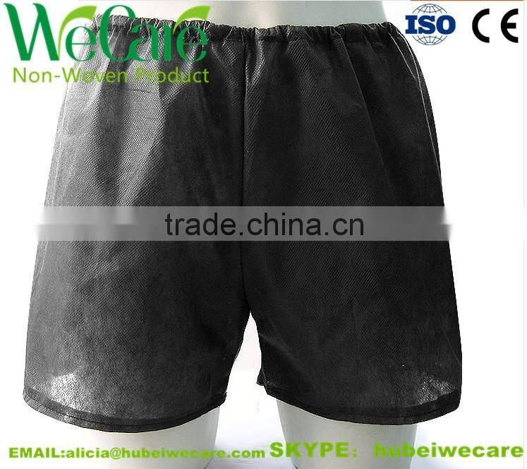 Disposable Non woven man black boxer shorts