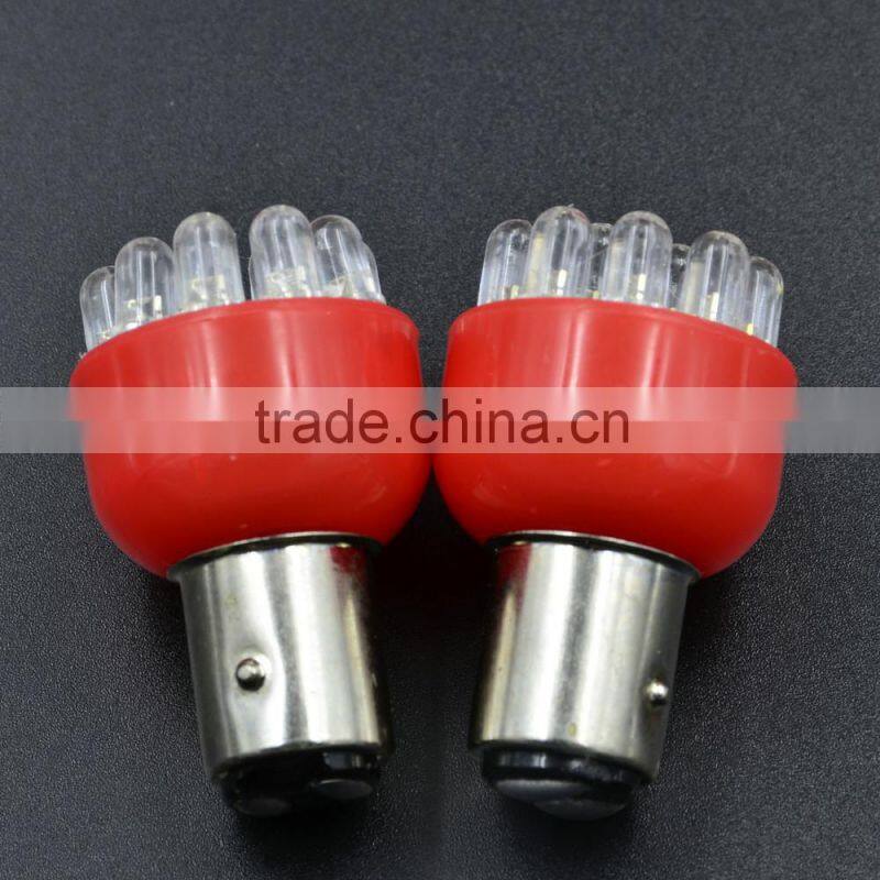 Car bulb 1W DC12V BA15D 12 x 2 LED Red Car lights Motorcycle Indicator light/Brake light/Tail Light