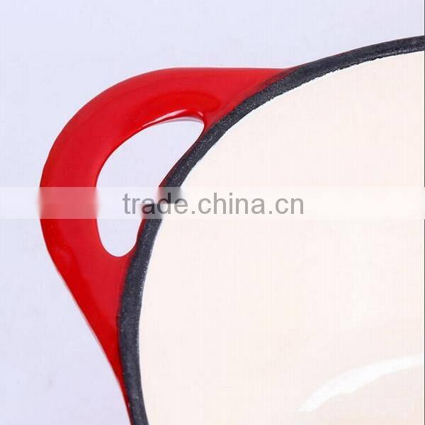 2015 new customized round cast iron cassrole home cookware in blue