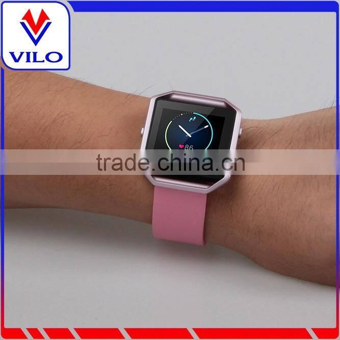 Wristband genuine leather strap for Fitbit Blaze / Metal bumper for Fitbit