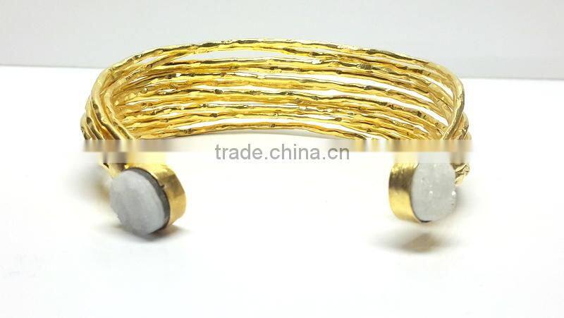 Lapis Druzy Cushion 925 Sterling Silver Bracelet, Designer Druzy Semi Precious Bracelet, 925 Sterling Silver Designer Jewelry