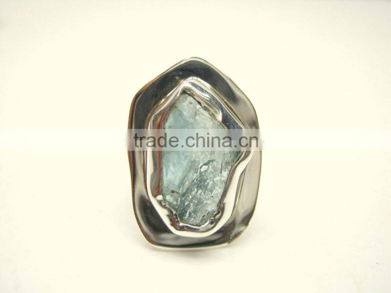 Neon Apatite Raw Natural Gemstones Ring, Rough Gemstone Adjustable Rings, 925 Solid Sterling Silver Jewelry