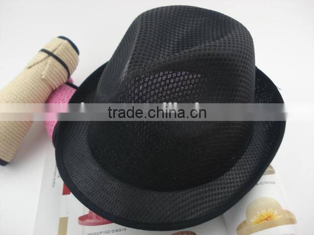 Low price promotional polyester sequin fedora hat