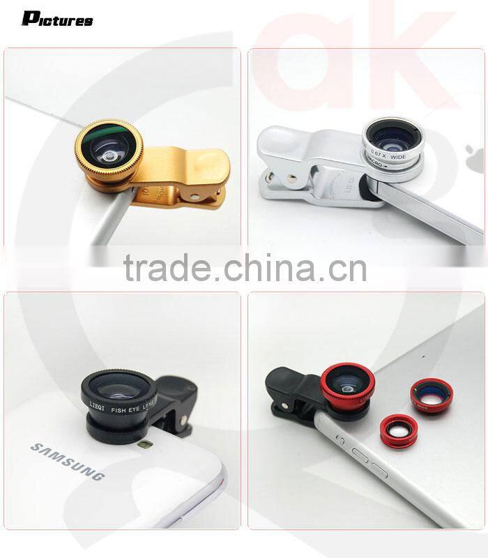 Magnetic 3in1 Fisheye Lens+Wide Angle+Micro Lens Photo Kit for iPhone