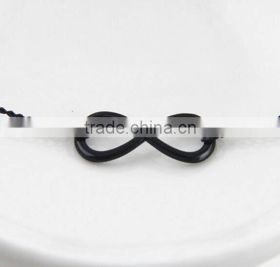 New Charm Women Lucky 8 Infinity Alloy Bangle Charm Simple Chain Bracelet
