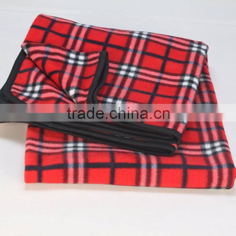 Multi-Purpose Travel Home Polyester Plaid Fleece Blanket
