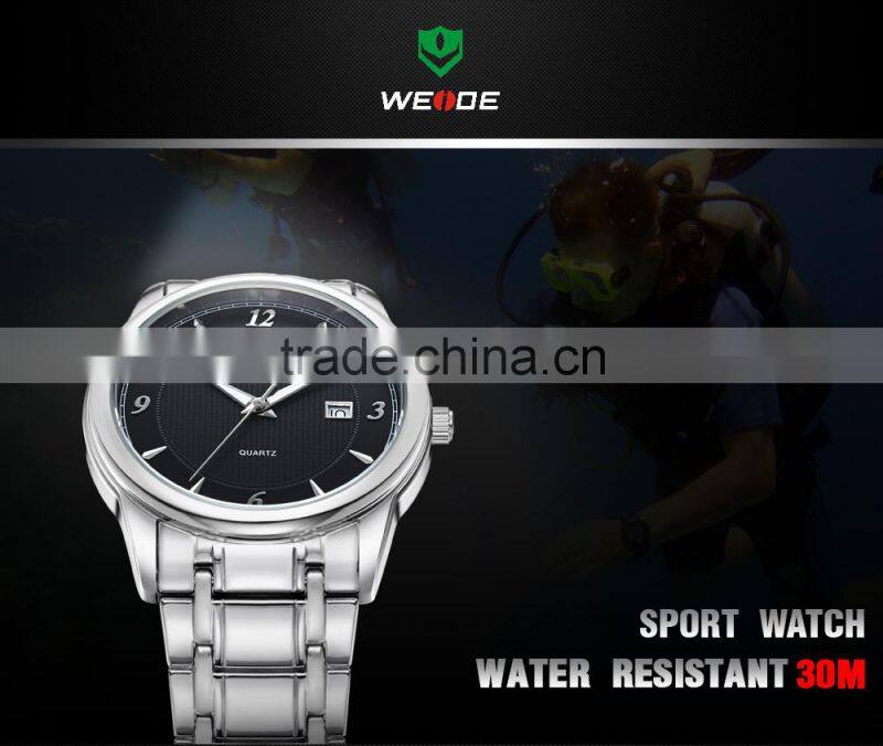 China Brand WEIDE Fashion Full Steel Military Sports Quartz Men Watch 93011GB