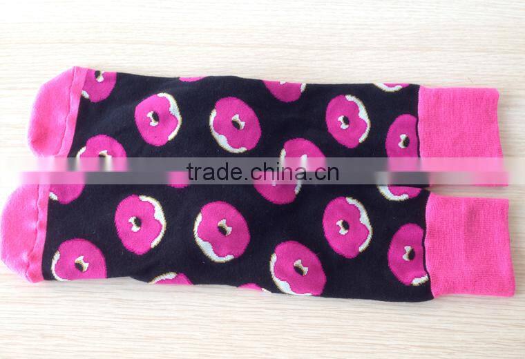 2016 Christmas Present Cotton Knitting School Girls Sweet Donut Jacquard Sock