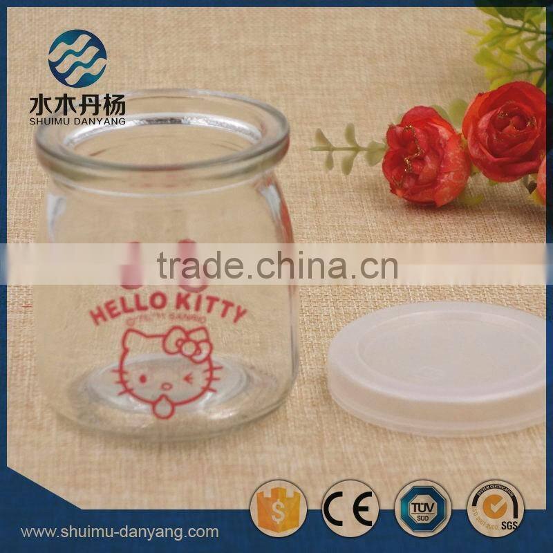 150ml clear wide mouth pudding bottle glass milk bottle