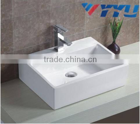 chaozhou ceramic basin square shape single hole white wash basin hot sale art basin new design hot sale art basinB004