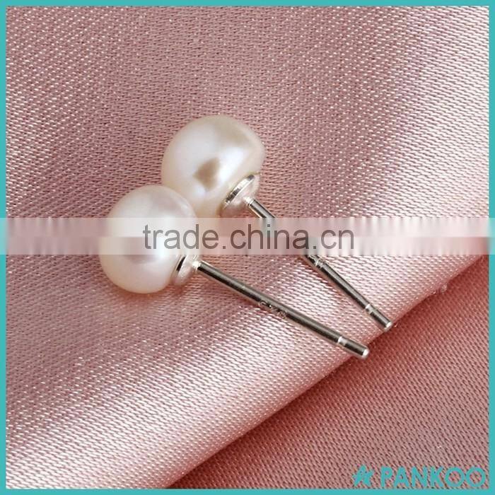 Wholesale Latest Design Of 925 Sterling Silver Freshwater Pearl Stud Earrings