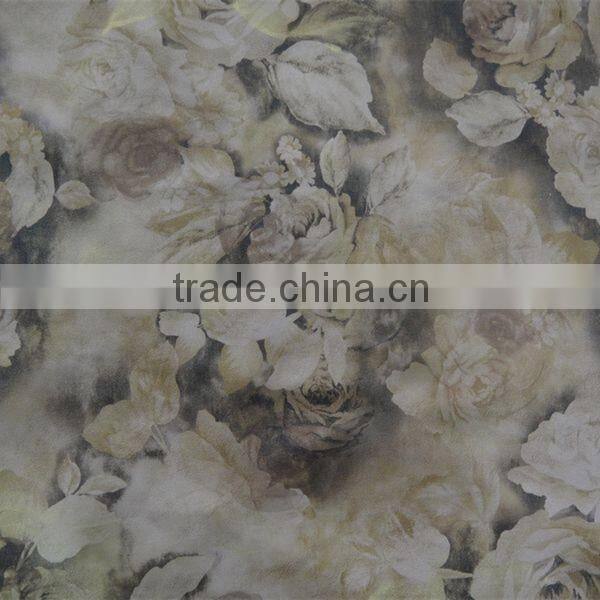 Flower design leather clothes with 100% viscose backing