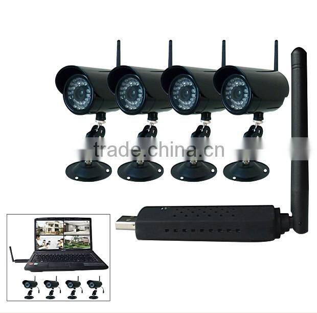 2.4ghz mini usb wireless camera with receiver pc usb webcam camera definition 4 channel usb dvr support win7