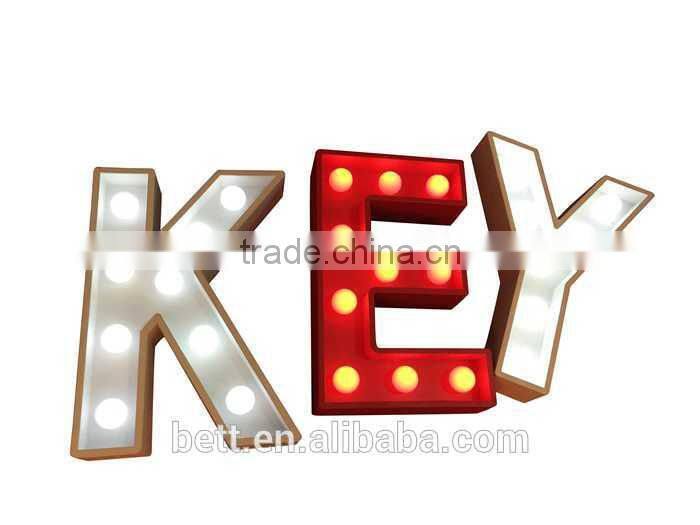 direct manufacture of illuminated vintage letter light with battery power for room decoration