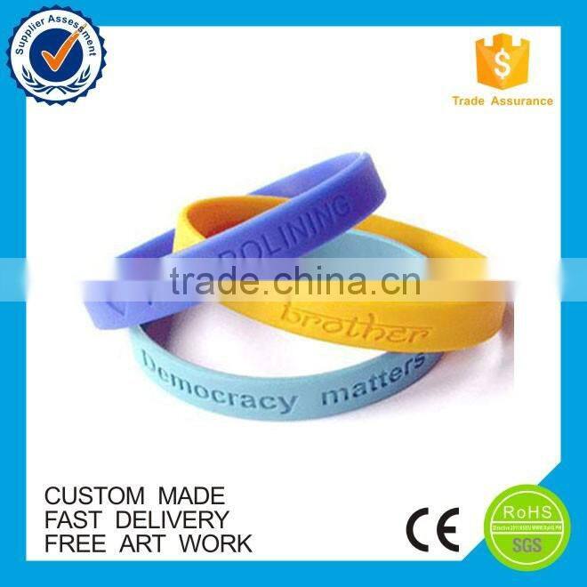 Hot sales silicon wristband promotion bulk rubber wristband