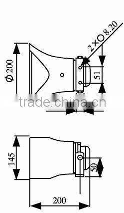 H68K 25W Aluminium Weatherproof Wireless Outdoor Speakers Horn Loudspeaker