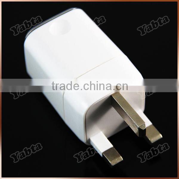 US UK EU Plug 5V 2.4A Dual USB Travel Charger White