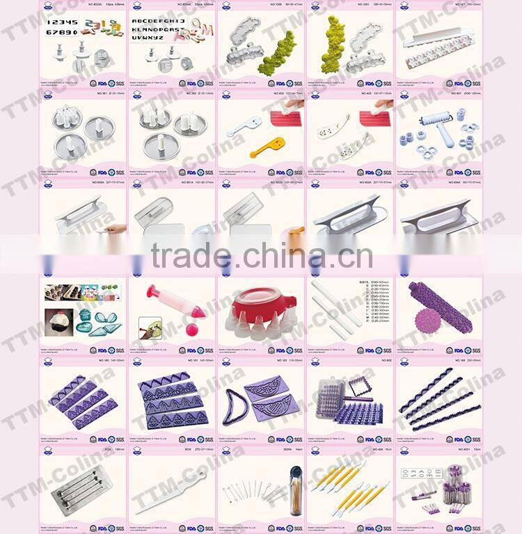 Plastic non stick fondant cake decorative embossing rolling pin