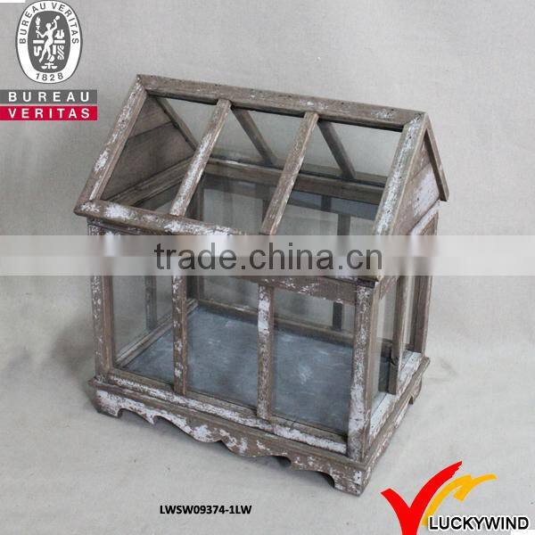 Vintage Garden Shelving Wooden Plexiglass Small Greenhouse