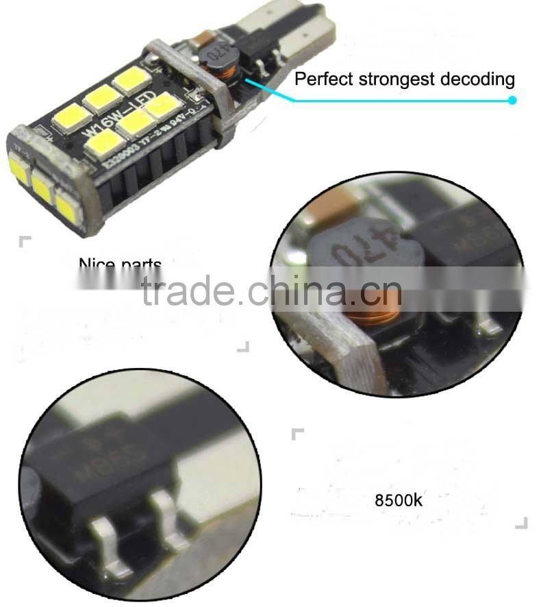 car accessories 2016 super bright T15 2835 15smd canbus car led turn light
