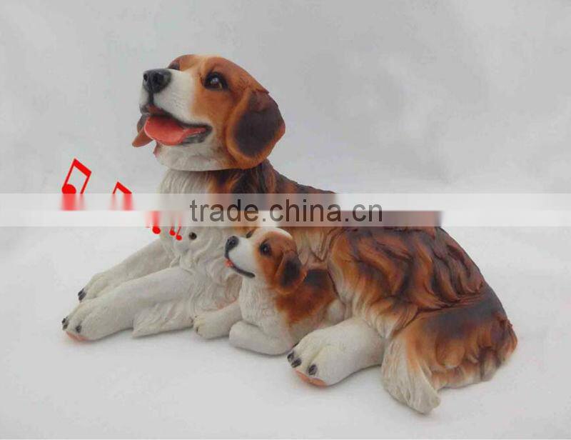 2013 newest shake head resin dog crafts with music