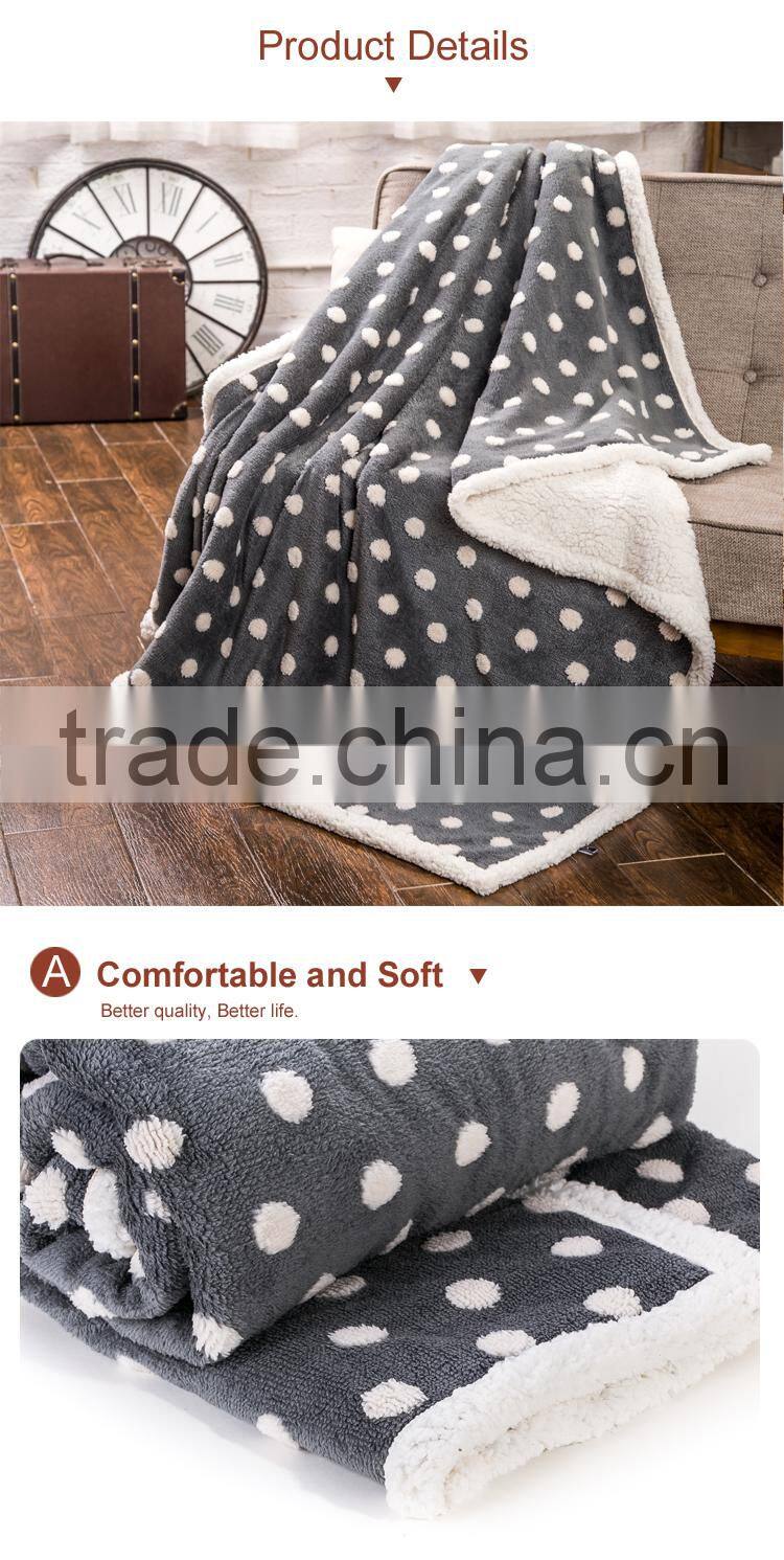 60"x80" standard size Sherpa blanket with 2cm turnover locked